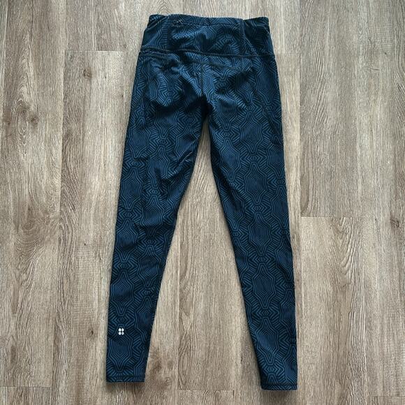 Sweaty Betty Power Leggings XS Blue Black Print High Rise Workout Pants - Picture 8 of 8